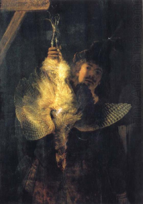 Self-Portrait with a Dead Bittern, REMBRANDT Harmenszoon van Rijn